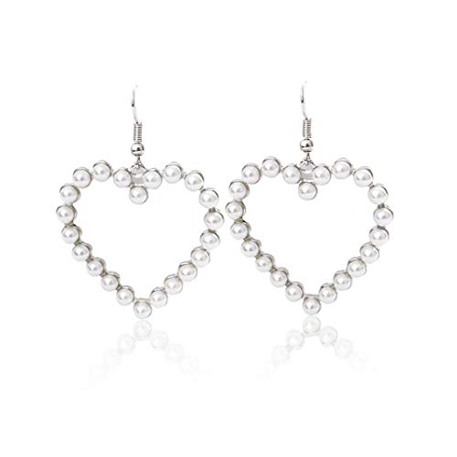 Angoter Herz-perlen-ohrring-Liebe-Band-Ohrringe Baumeln Kreis Wulstige Schleife Ohrringe Für Frauen von Angoter