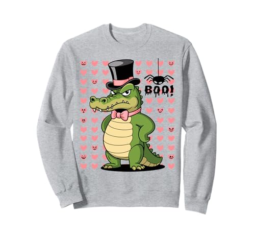 Men Women Kids Groovy Retro Funny Alligator Spooky Halloween Sweatshirt von Angry Alligator Lovers Halloween Costume Wildlife