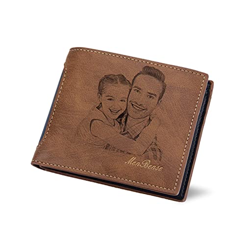 Angry Egg Boy Personalisiert Foto Geldbörse mit Gravur Geldbeutel Portemonnaie aus Leder 11.5x9x2 (B x H x T) leicht ideal Geschenkidee-Hellbraun von Angry Egg Boy