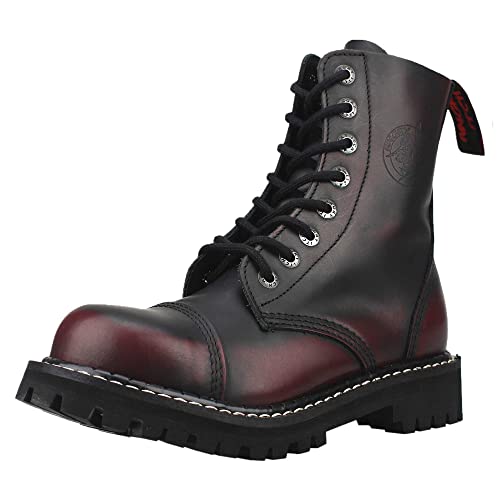 Angry Itch - 08-Loch Stiefel - Burgundy Rub-Off Leder - Größe 39 von Angry Itch