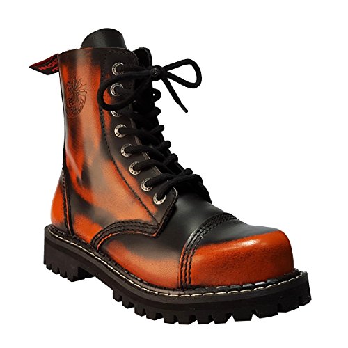 Angry Itch - 08-Loch Stiefel - Orange Rub-Off Leder - Größe 43 von Angry Itch