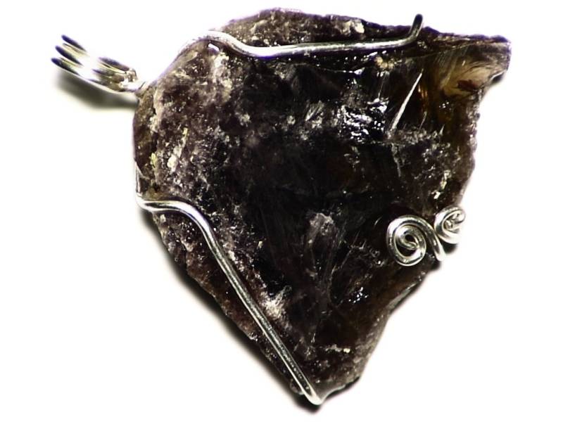 Axinit-Kristall-Anhänger in Sterling Silber | 45, 5 Ct Pflaume Lila Axinit, Seltene Edelstein Kristall, Natürliche Mineral von AngryTurtle