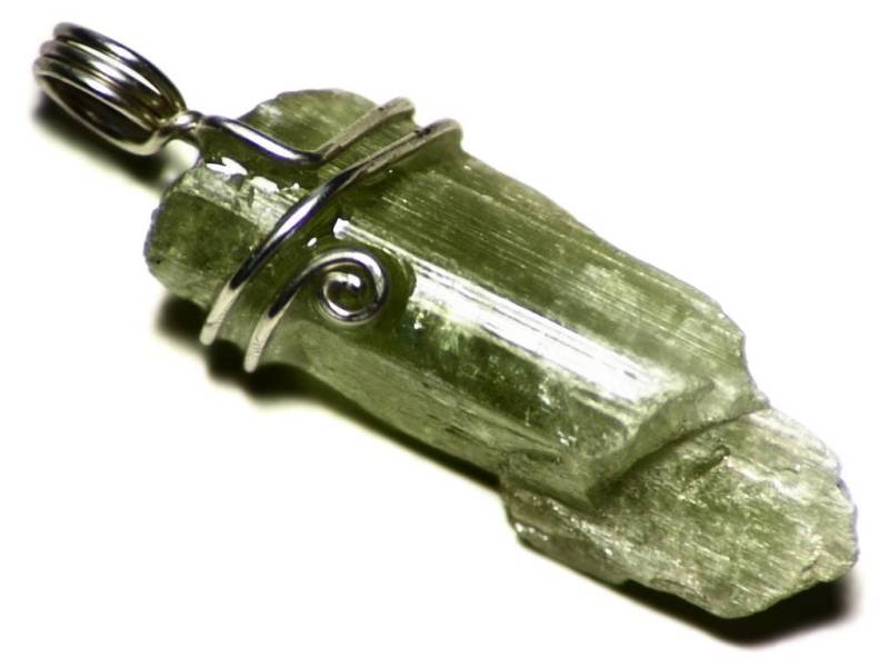 Gelbe Triphan Kristall Anhänger | 32 Ct Sterling Silber Halskette, Rohen Herren Rohe Schmuck, Grüne Edelstein von AngryTurtle