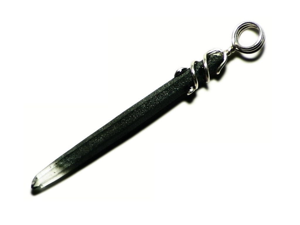Grüne Und Klare Quartz Crystal Needle Necklace, Sterling Silber Pendant | 7 Ct Inklusion Wire Wrap, Chlorit In von AngryTurtle