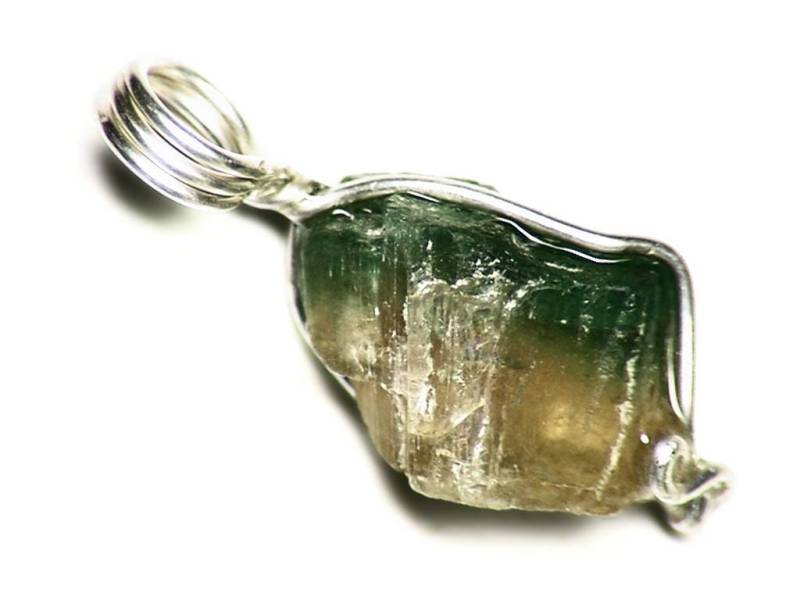 Wassermelone Rosa Und Grün Turmalin Kristall Anhänger | 9, 4 Ct Roh in Argentium Sterling Silber Draht Wickeln Multi Farbe Geschenk von AngryTurtle