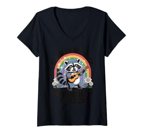 Damen My Neck My Back My Anxiety Attack T-Shirt mit V-Ausschnitt Damen My Neck My Back My Anxiety Attack T-Shirt mit V-Ausschnitt von Angst Stress Psychische Gesundheit Angststörung