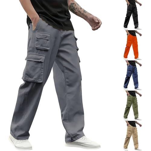 Angxiwan Cargohose Herren Cargohose Herren Arbeitshosen Männer Elastische Taille Elastischem Stoff Arbeitshose-Herren Bequem Für Atmungsaktiv Fit​ Chino Hose Security Hose von Angxiwan