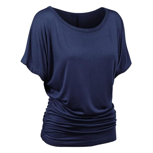 Angxiwan Damen Bluse Sommer Chiffon Blusenshirt Fledermaus Rundkragen Batwing Elegant Einfarbig Oberteile Lockere T-Shirt Klassischer Fließende Tunika Extended Shoulder Top Vintage Blusen Angxiwan Damen Bluse Sommer Chiffon Blusenshirt Fledermaus Rundkragen Batwing Elegant Einfarbig Oberteile Lockere T-Shirt Klassischer Fließende Tunika Extended Shoulder Top Vintage Blusen von Angxiwan