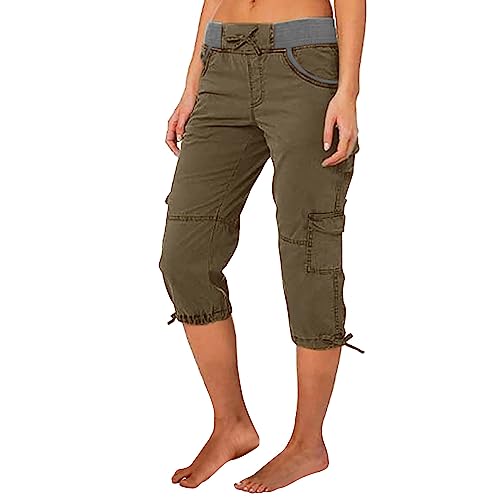 Angxiwan Damen Hosen Sommer 7/8 Elegant Stoffhose Stilvolle Sporthose Leichtem Jogginghose mit Bedruckt Hosen Sport Laufhose Hawaii Strumpfhosen Strandhose Damen Große Größen von Angxiwan