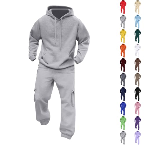 Angxiwan Jogginganzug Herren Trainingsanzug Jogginganzug Herren Y2K Baumwolle Warme Einfarbig Atmungsaktiv Gym Sportanzug​ Luftige Bequem Fit​ Freizeitanzug Baumwolle von Angxiwan