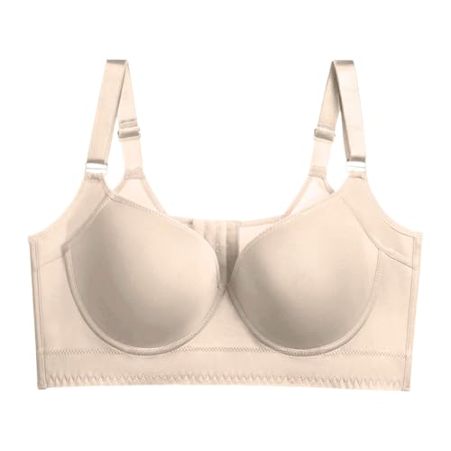 Angxiwan Push up BH trägerlos aa BH Damen mit Bügel Frauen Bralettes Starker Halt Klassische BHS Spitze Elegant Bustier Vollschalen Bequemer Unterwäsche Rückenfrei Bügelloser Unterwäsch von Angxiwan