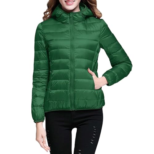 Angxiwan winterjacke Daunenjacke Warm Puffer Jacke Steppjacke Leicht mit Kapuze Ultraleicht Steppmantel Soft Dünne Daunenmantel Winterjacke Winter Jacket for Women hausmantel damen von Angxiwan