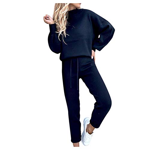 Hosenanzug Damen festlich Hosenanzug Damen Freizeitanzug Einfarbig Hausanzug Lounge Set Baumwolle Zweiteiler Workout 2 Teilig Casual Outfit Jogginganzug Trainingsanzug Anzug von Angxiwan
