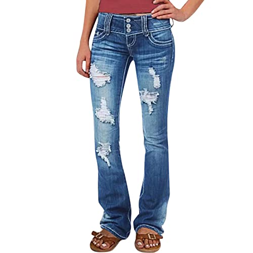 Jeans Damen Stretch Boyfriend Stil Pants Loose Freizeithose Stilvolle Hüftjeans Klassischer Momjeans Große Größen Trachtenjeans von Angxiwan