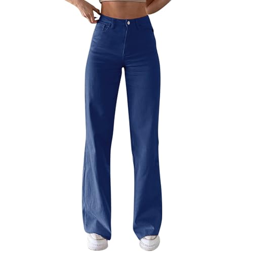 Jeanshose Damen Stretch Boyfriend Stil Denim Loose Freizeithose Stilvolle Hüftjeans Skinny Fit Trachtenjeans Übergröße Trachtenjeans von Angxiwan