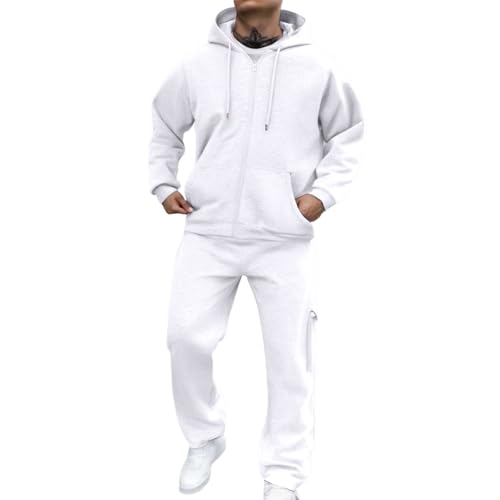 Jogginganzug HerrenAngxiwan Jogginganzug Trainingsanzug Herren Einfarbig Y2K Gym Sportanzug Bequem Für Atmungsaktiv Fit​ FreizeitanzugJogginganzug Herren Baumwolle von Angxiwan