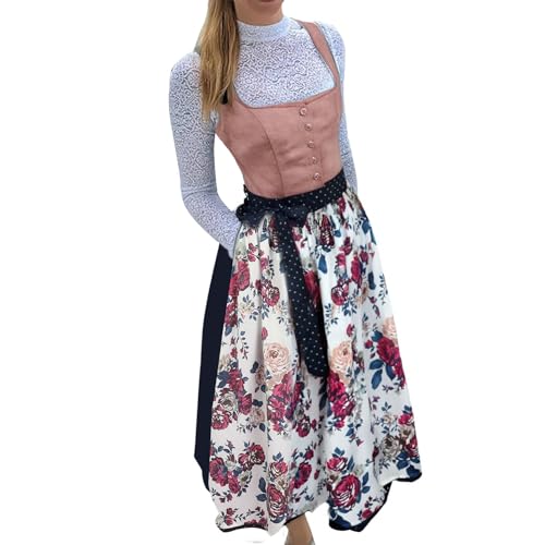 Trachtenmode Damen,Trachtenkleid Dirndlkleid Trachtenmode Midi Bayerisches Dirndl Kleid für Damen Lang Wiesn Outfit Elegant Retro Kleider Festlich für Bierfest Oktoberfest von Angxiwan
