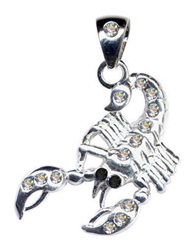 KETTENANHÄNGER Skorpion/Echt Silber 925 mit Zirkonia/Klassik Design/Steinarbe: klar Weiss schwarz/Online Shop Schmuck kaufen / 51093 von Anhänger 925 Silber