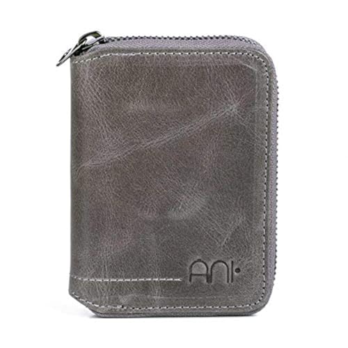 Ani Yuzuk Men's ZipSafe Bi-Fold Wallet, Grau, 9 cm x 11 cm x 1.5 cm von Anı Yüzük