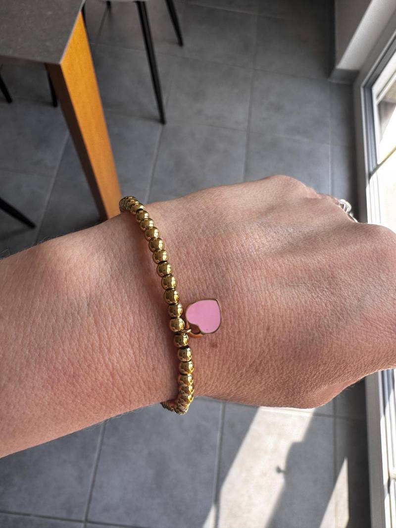 Moderne Art-Herz-Form-Edelstahl-Überzug 18K Gold Überzogene Armband von AniJewelShop