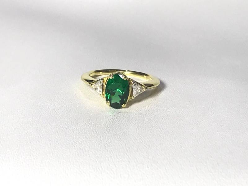 14K Solitär Ring Für Sie, Weihnachtsgeschenk Roségold Ring, Zirkonia Smaragd Rubin Zirkon Ringe, Saphir Amethyst Gold von AniJewelryDesign