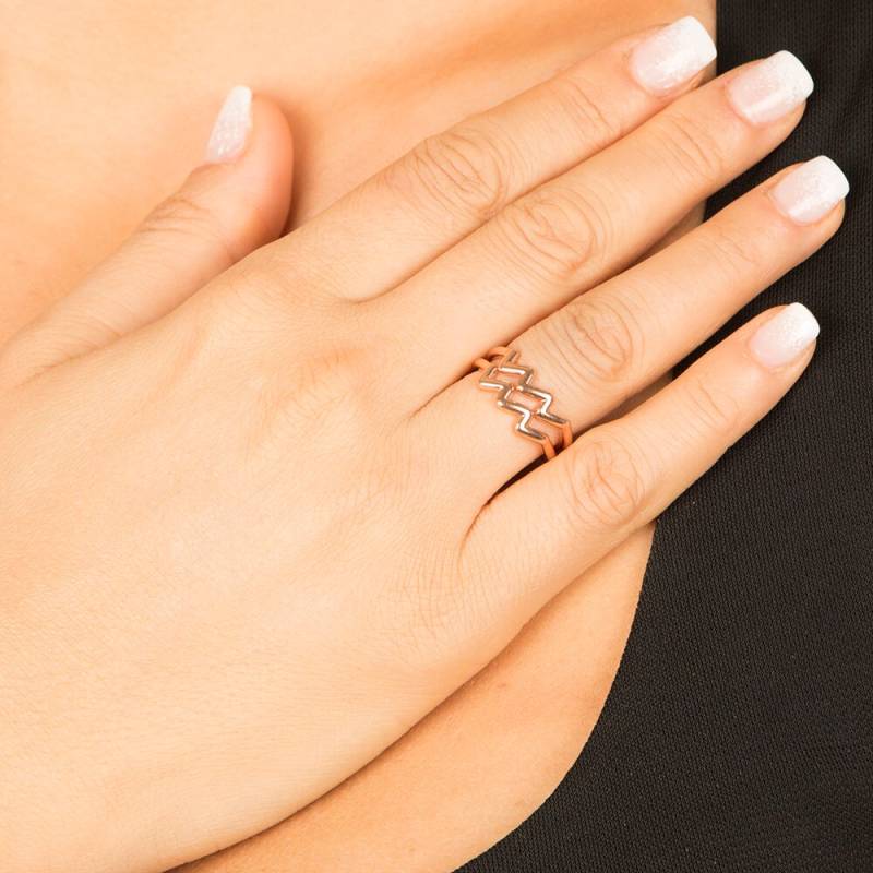 Aquarius Sternzeichen 14K Gold Ringe, Schmuck Ring, Astrologie Zeichen Schmuck, Horoskop Roségold Weihnachten Geschenk Ringe von AniJewelryDesign