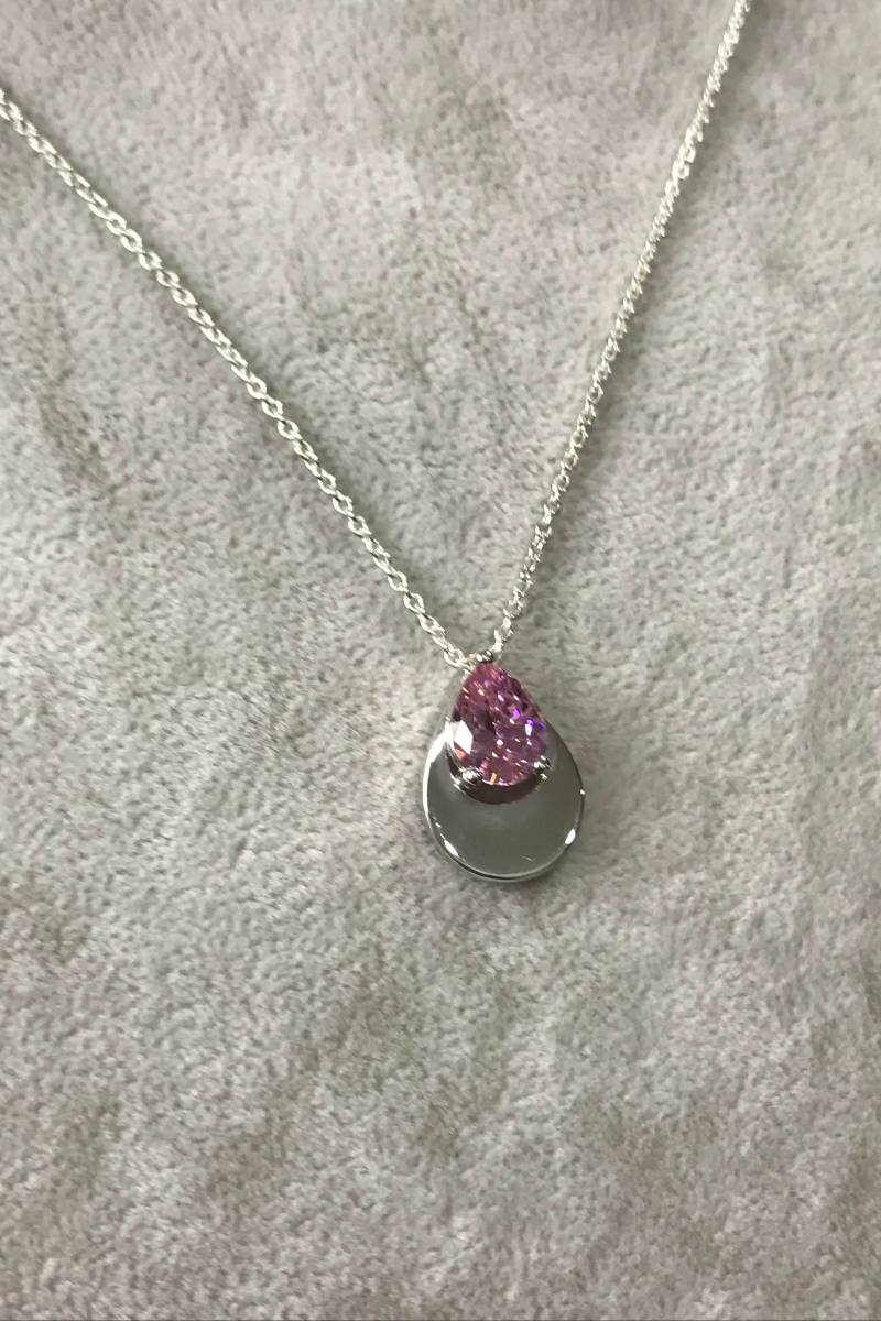 Brautjungfer Halskette Schmuck Gold, Birnen-Tropfen-Halskette, Birthstone Halskette, Pear Drop von AniJewelryDesign