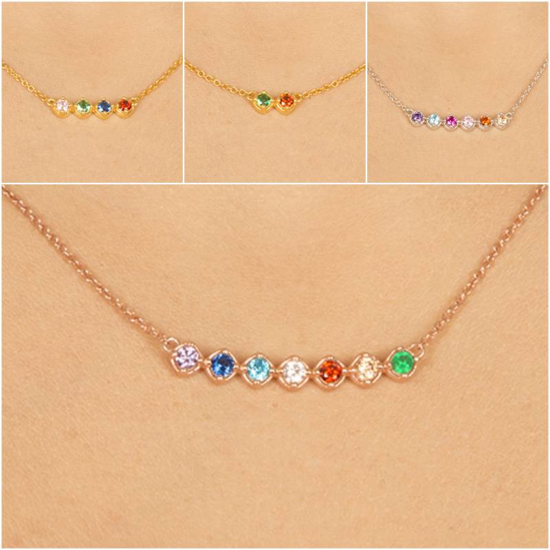 Mütter Gold Halskette Geburtsstein, Personalisierte Geburtsstein Gold, Benutzerdefinierte Halskette, Weihnachtsgeschenk Für Mama von AniJewelryDesign