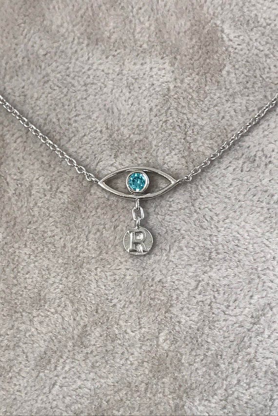 Personalisierte Halskette Für Mama Mütter Halskette, Benutzerdefinierte Birthstone Anfang Mit Anfangsscheibe von AniJewelryDesign
