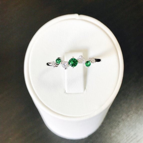 Weihnachtsgeschenk Stapelbare Ringe, Mütter Birthstone Ring, Gold Cluster Ring Für Sie, Multistone Ringe Mama, Benutzerdefinierte von AniJewelryDesign