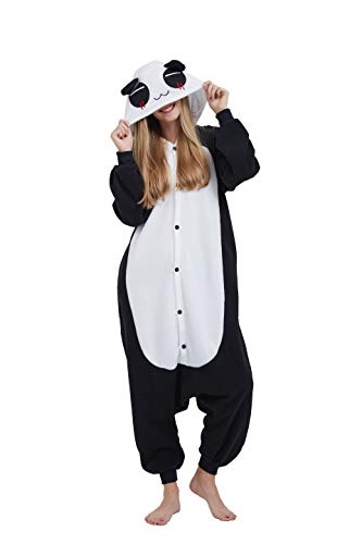 AniKigu Erwachsene Jumpsuit Unisex Tier Schlafanzug Onesies Pyjama Halloween Kostüme Cospaly Nachtwäsche Roter Tränen-Panda von AniKigu