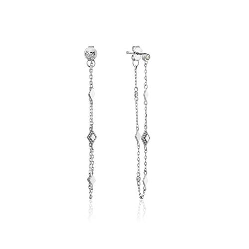 Ania Haie Damen-Ohrhänger Bohemia Chain Stud Earrings 925er Silber Zirkonia One Size Silber 32014166 von ANIA HAIE