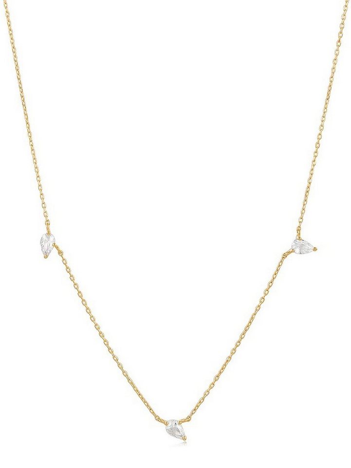 Ania Haie Kette mit Anhänger ANIA HAIE NAU007-02YG Afterglow Damen Halskette mit weißem Saphir Gol von Ania Haie