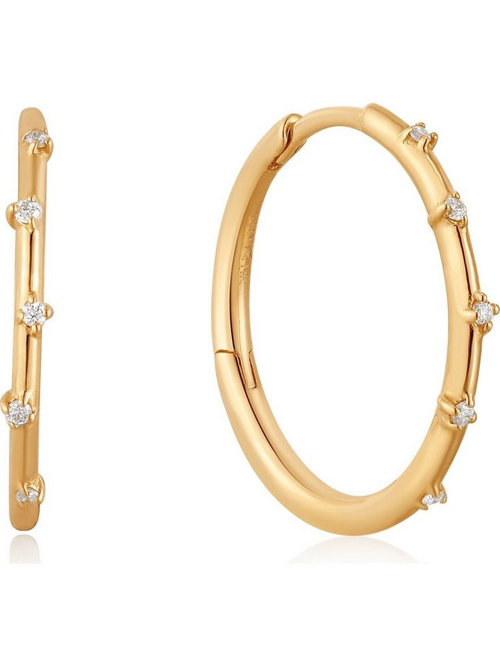 Ania Haie Paar Creolen Ania Haie Damen-Creolen 585er Gelbgold Diamant (Paar), Stargazer von Ania Haie