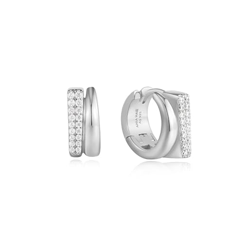 Silver Pave Double Hug. Hoop Ear S AH E051-04H von ANIA HAIE