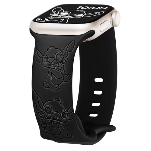 Aniaboho Kompatibel mit Silikon-Sportarmbändern für Apple Watch für Damen und Herren, 44 mm, 45 mm, 49 mm, 42 mm, niedliche Anime-Gravur, verstellbare iWatch-Armbänder für Apple Watch Serie 9, SE, 8, von Aniaboho