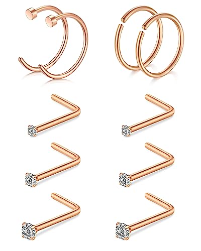 Anicina Nasenringe für Damen und Herren, Nasenringe, Chirurgenstahl, echter Nasenring, L-förmiger Korkenzieher, Knochen, Nasenpiercing, Schmuck, hypoallergen, 1,5 mm, 2 mm, 2,5 mm, 3 mm, 18 g, 20 g Anicina Nasenringe für Damen und Herren, Nasenringe, Chirurgenstahl, echter Nasenring, L-förmiger Korkenzieher, Knochen, Nasenpiercing, Schmuck, hypoallergen, 1,5 mm, 2 mm, 2,5 mm, 3 mm, 18 g, 20 g von Anicina