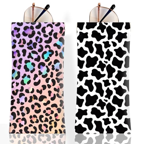 Anikathy Brillenetui, weiches PU-Leder, mit Reinigungstuch, niedliches Brillenetui für Männer, Frauen, Mädchen, 2 Stück, Milch- und Leopardenmuster, Einheitsgröße Anikathy Brillenetui, weiches PU-Leder, mit Reinigungstuch, niedliches Brillenetui für Männer, Frauen, Mädchen, 2 Stück, Milch- und Leopardenmuster, Einheitsgröße von Anikathy