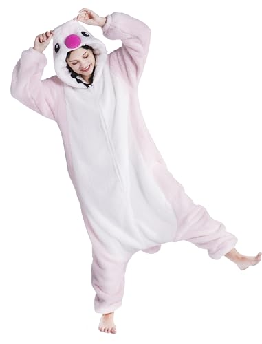 Anikigu Axolotl Tier Onesie, Erwachsene Unisex Overall, Karneval Kostüm, Halloween Pyjama, Cosplay Pyjama von Anikigu