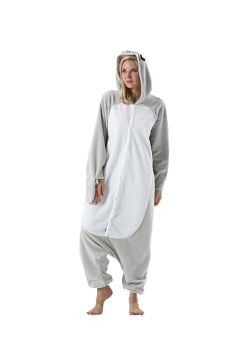 AniKigu Axolotl Tier Onesie, Erwachsene Unisex Overall, Karneval Kostüm, Halloween Pyjama, Cosplay Pyjama von AniKigu