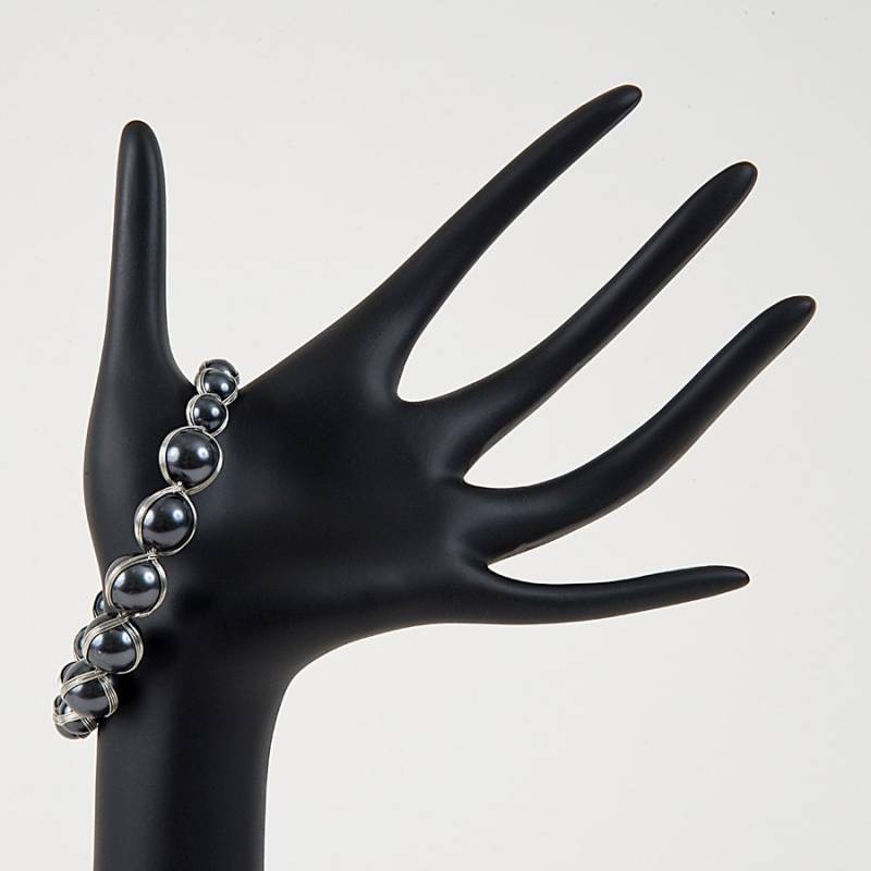 Perlenarmband Eingewickelt, 7 1/4" Silber Vergoldet Draht Gewickelt von AnimaGemsandJewels