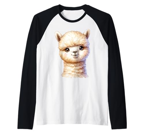Niedliches Alpaka-Tier-Design für Kinder und Tierliebhaber Raglan von Animal Birthday Designs for Kids and Toddlers