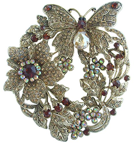Art Style Brosche Schmetterling Blume Pin Anhänger Strass Kristall Tier Brosche Große Brosche für Frauen BZ4489, Strass, Zinklegierung Art Style Brosche Schmetterling Blume Pin Anhänger Strass Kristall Tier Brosche Große Brosche für Frauen BZ4489, Strass, Zinklegierung von Sindary