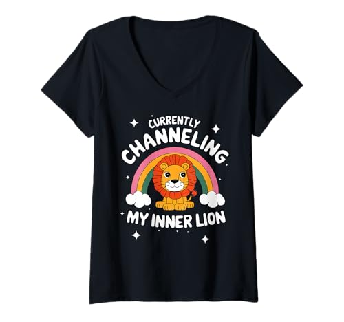 Damen Entfesseln Sie Ihren inneren Löwen T-Shirt mit V-Ausschnitt Damen Entfesseln Sie Ihren inneren Löwen T-Shirt mit V-Ausschnitt von Animal Chaos Club