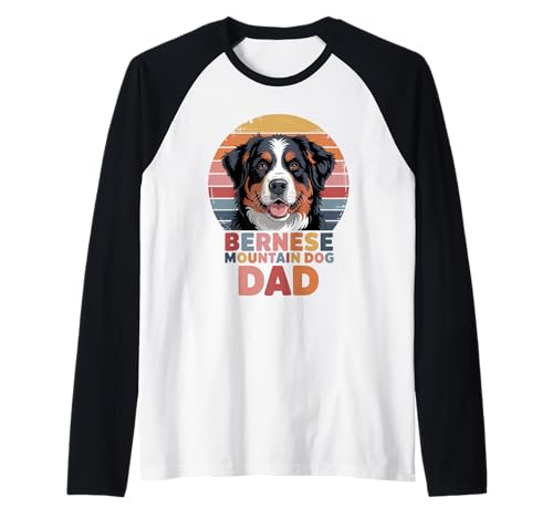 Herren Retro Bernese Mountain Dog Dad Berner Raglan von Animal Dog Lover Gifts