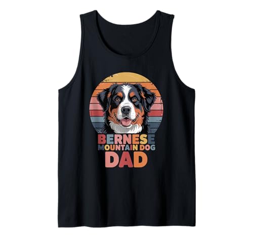 Herren Retro Bernese Mountain Dog Dad Berner Tank Top von Animal Dog Lover Gifts