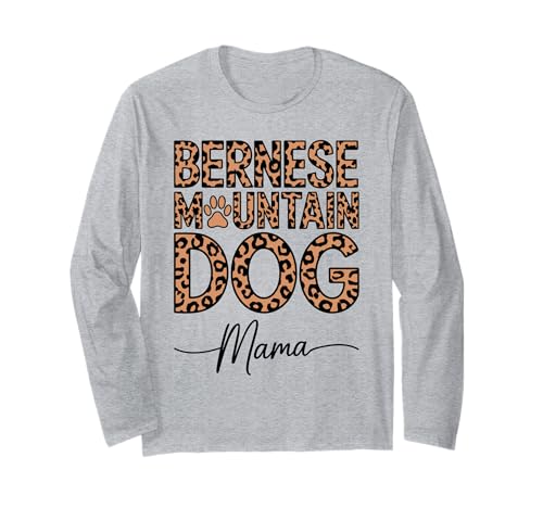 Leopardenmuster Bernese Mountain Dog Mama Berner Langarmshirt Leopardenmuster Bernese Mountain Dog Mama Berner Langarmshirt von Animal Dog Lover Gifts