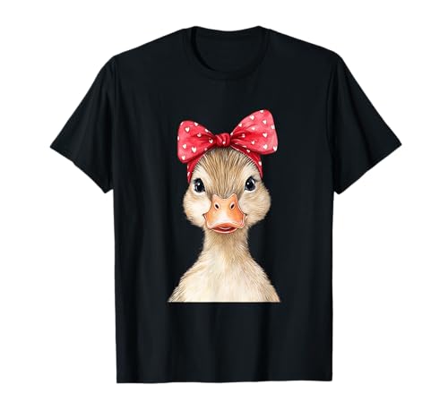 Coquette Bow Duck Cute Women Teen Girls T-Shirt von Animal Duck Lover Girls Women Apparel