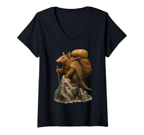 Damen Gürteltier Wandern T-Shirt mit V-Ausschnitt Damen Gürteltier Wandern T-Shirt mit V-Ausschnitt von Animal Hiking