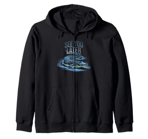 Lustiger Spruch See You Later Alligator Retro Reptil Damen Herren Kapuzenjacke von Animal Humor Swamp Lover Nature Joke Crocodile Fan